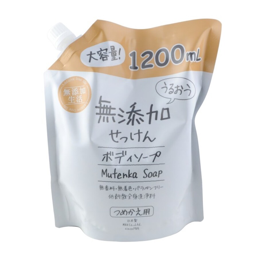 MAX Uruoi No Sachi Body Soap, 1200мл Max Мыло для тела жидкое натуральное увлажняющее, з/б