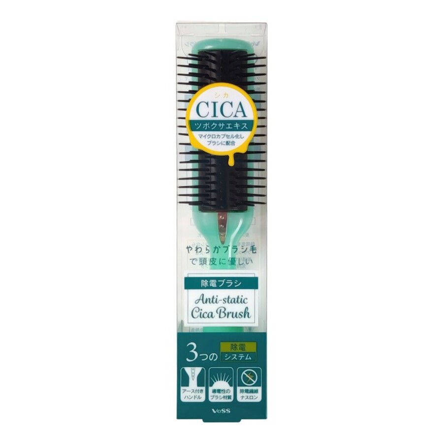 VESS Cica Hair Brush, 1шт Vess Щетка массажная с экстрактом центеллы и антистатическим эффектом для поврежденных волос