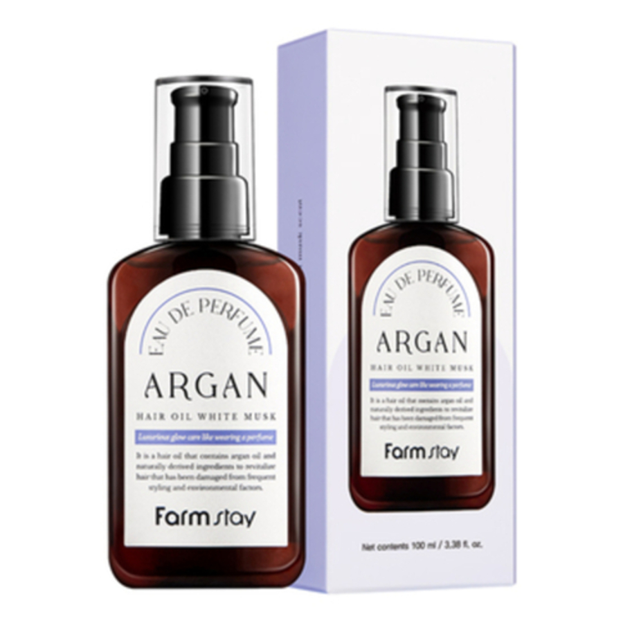 FARMSTAY Eau De Perfume Argan Hair Oil White Musk, 100мл. FarmStay Масло для волос аргановое с ароматом белого мускуса