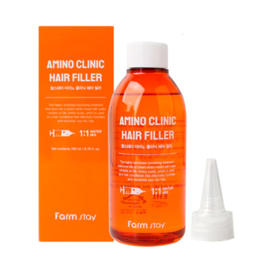 FARMSTAY Amino Clinic Hair Filler, 200мл. FarmStay Филлер для волос интенсивный с аминокислотами шёлка