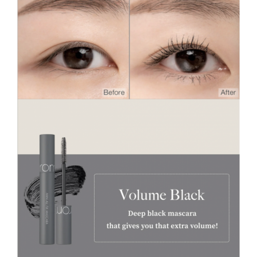 ROM&ND Han All Fix Mascara V01 Volume Black, 7мл. Rom&nd Тушь для объема ресниц водостойкая черная