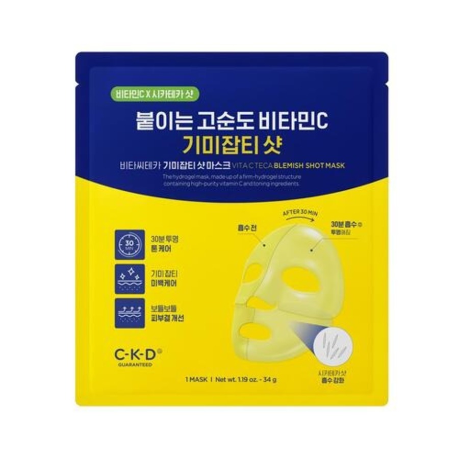 CKD Vita C Teca Blemish Shot Mask, 34гр. CKD Маска для лица гидрогелевая выравнивающая с витамином С