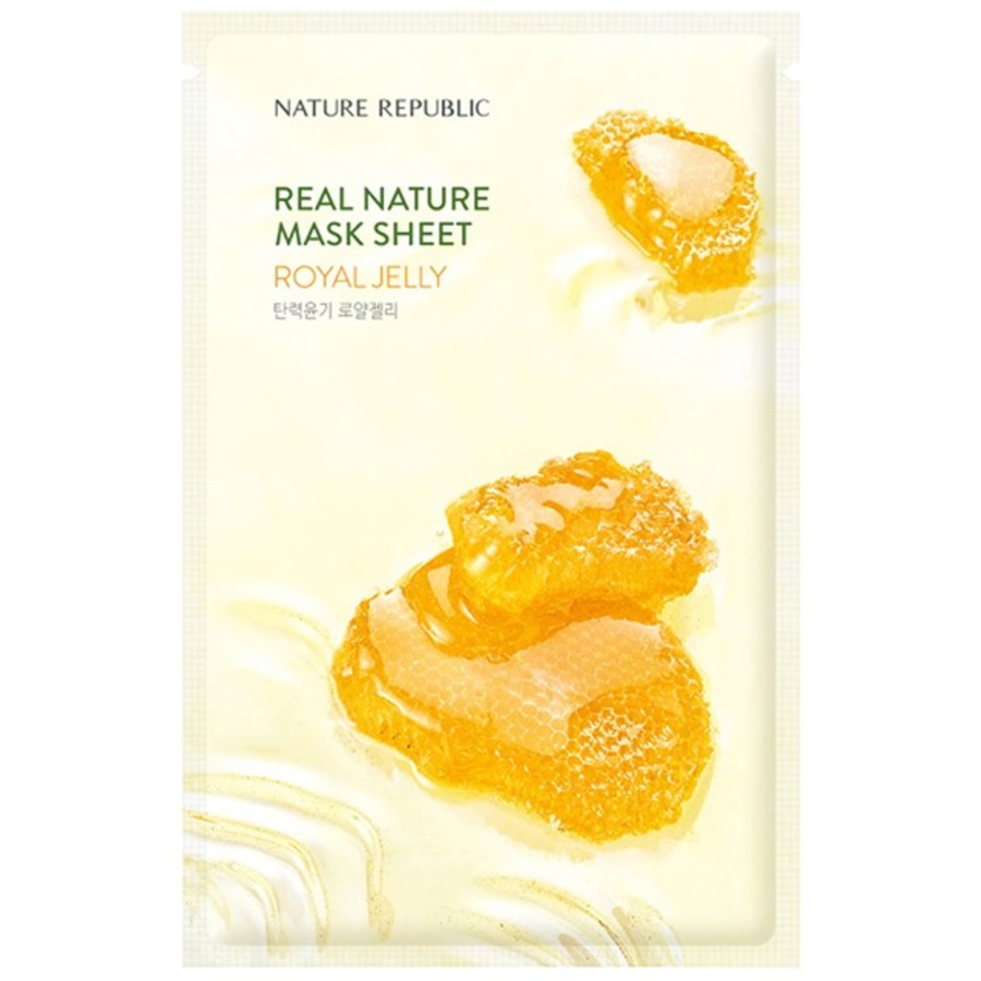 NATURE REPUBLIC Real Nature Mask Sheet Royal Jelly, 23мл. Nature Republic Маска для лица тканевая с маточным молочком