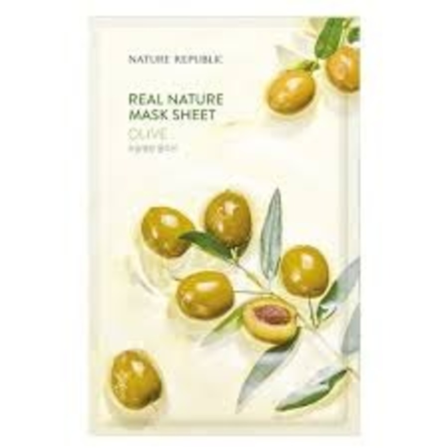 NATURE REPUBLIC Real Nature Mask Sheet Olive, 23мл. Nature Republic Маска для лица тканевая с экстрактом оливы