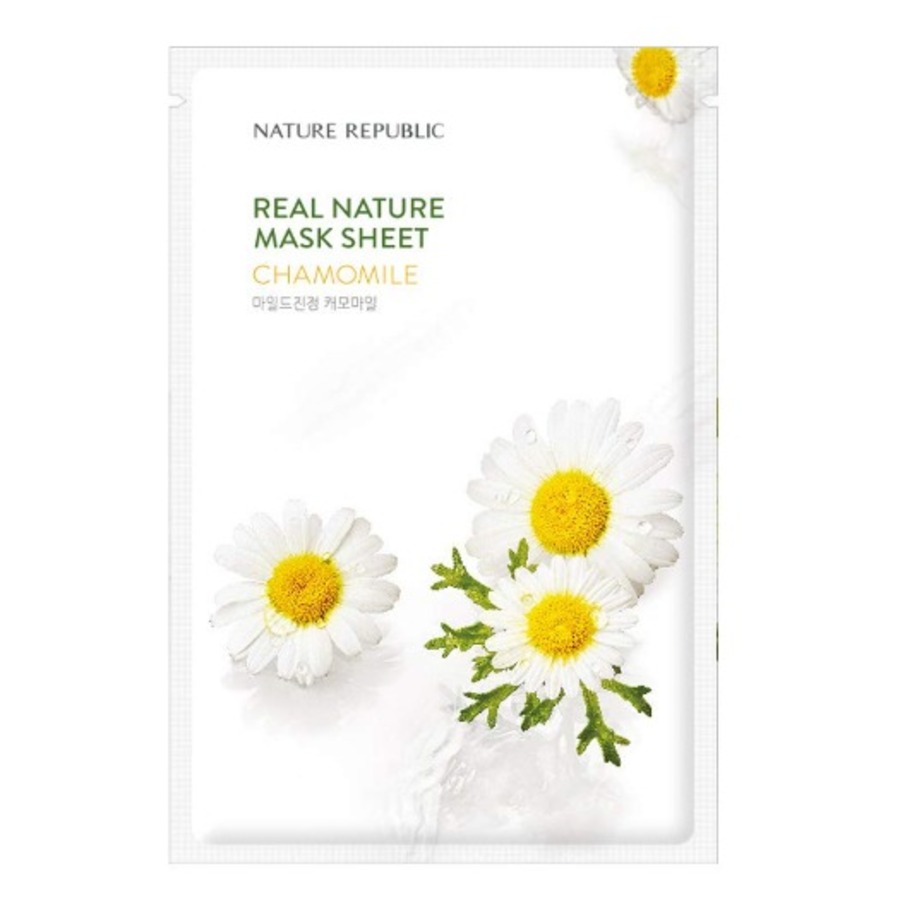 NATURE REPUBLIC Real Nature Mask Sheet Chamomile, 23мл. Nature Republic Маска для лица тканевая с экстрактом ромашки