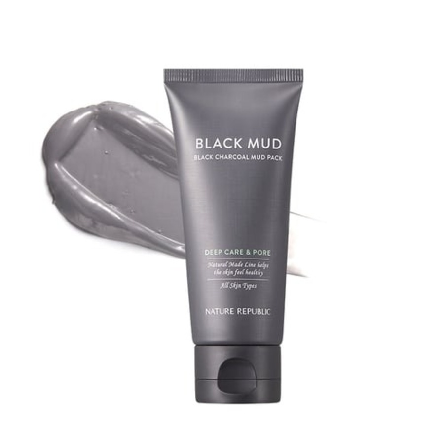 NATURE REPUBLIC Очищающая глиняная маска для лица - Nature Republic Mud pack black charcoal, 100мл