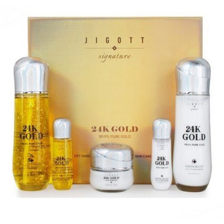 JIGOTT Набор для ухода за лицом омолаживающий с золотом -Jigott Signature 24K gold essential skin care 3set