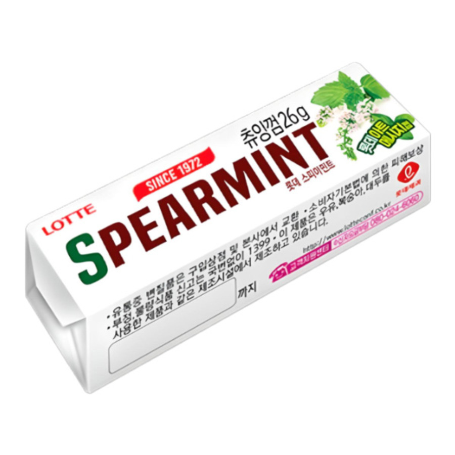 LOTTE Lotte Жевательная резинка «Spearmint» (классическая мята), 15*28 г