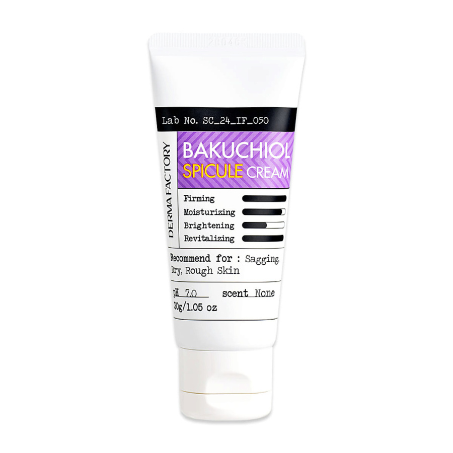 DERMA FACTORY Крем антивозрастной с 1% бакучиола и спикулами - Bakuchiol spicule cream, 30гDerma Factory