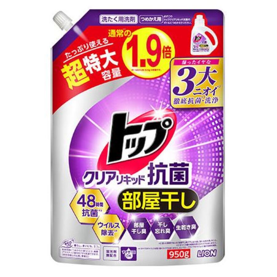 LION Гель для стирки с антибактериальным эффектом, з/б-Lion Top Clear Liquid Antibacterial - 500мл