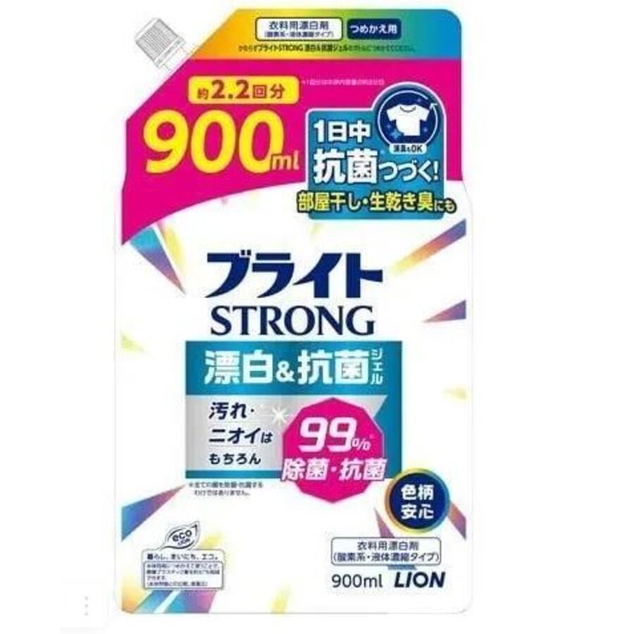 LION Гель-отбеливатель кислородный, с антибактериальным эффектом, з/б-Lion Bright Strong,900мл