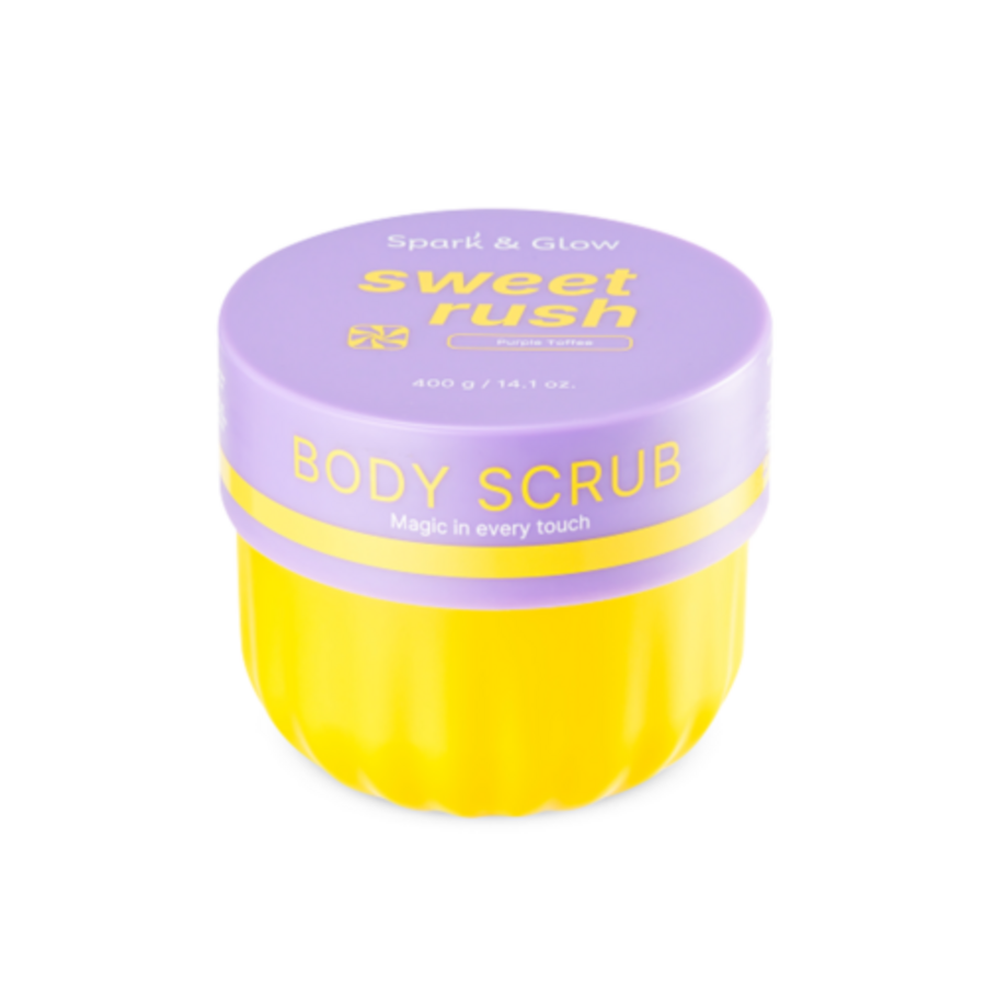 Spark&Glow Скраб для тела с ароматом соленой карамели -Spark&Glow Body scrub purple toffee scent, 400г