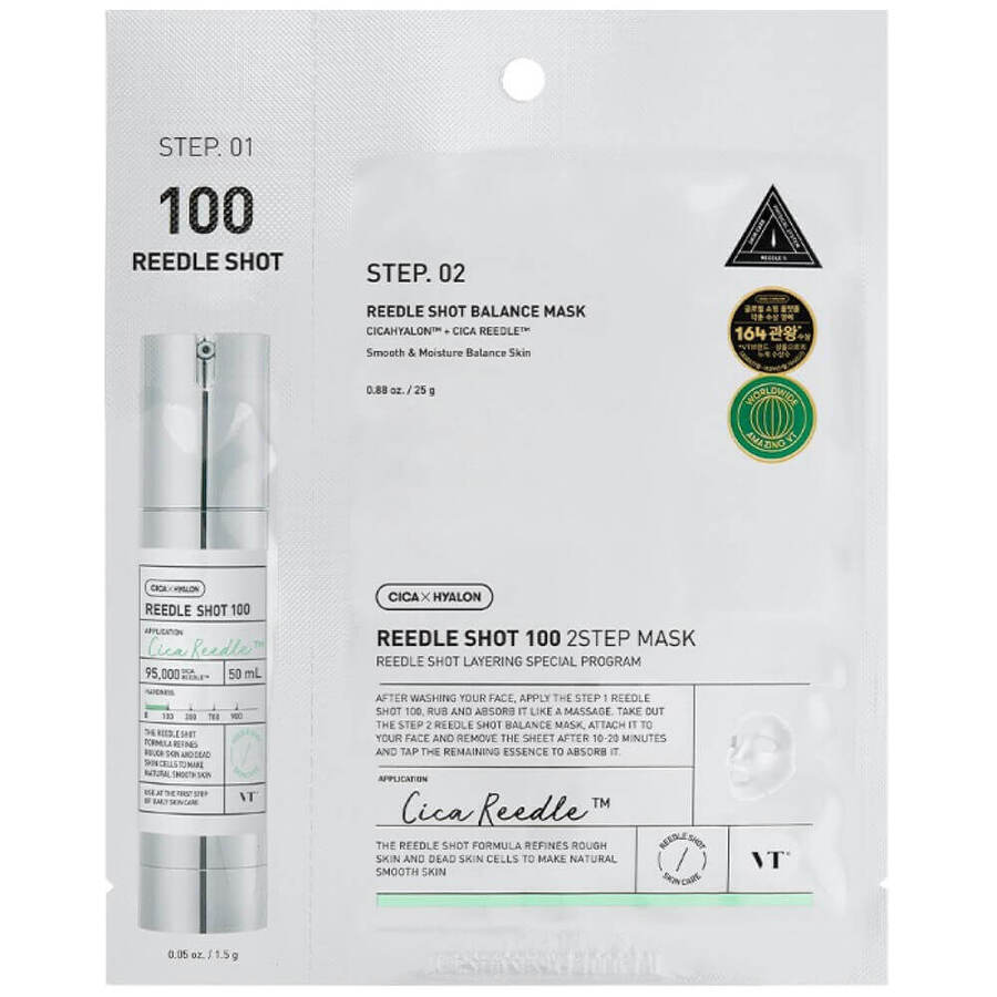Vt Cosmetics Двухфазная маска с микроиглами-VT Cosmetics Reedle Shot 100 2 Step Mask, 1,5g+25g