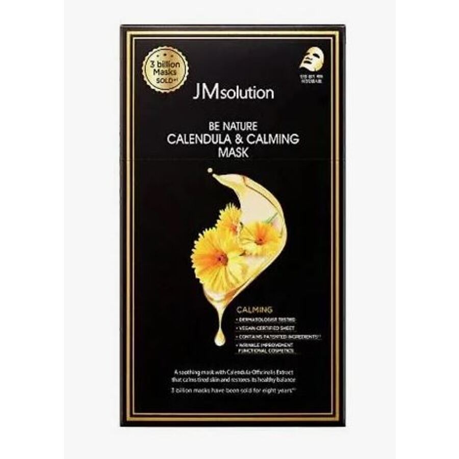 JM SOLUTION Увлажняющая тканевая маска с экстрактом календулы 24мл JM SOLUTION BE NATURE CALENDULA & CALMING MASK