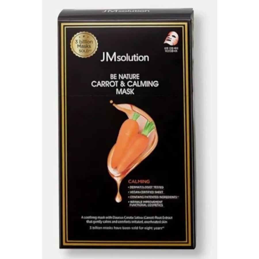 JM SOLUTION Успокаивающая тканевая маска с экстрактом моркови 24млJM SOLUTION BE NATURE CARROT & CALMING MASK