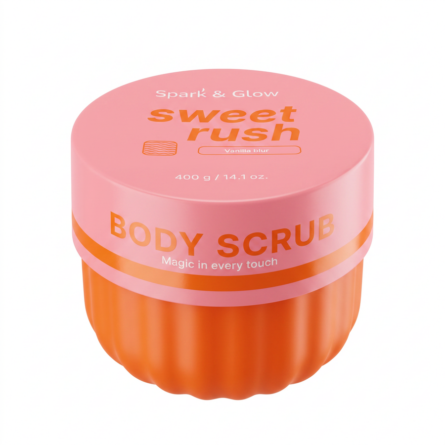 Spark&Glow Скраб для тела с ароматом кокоса и цветочной ванили - Body scrub Vanilla blur, 400гр.Spark'&Glow