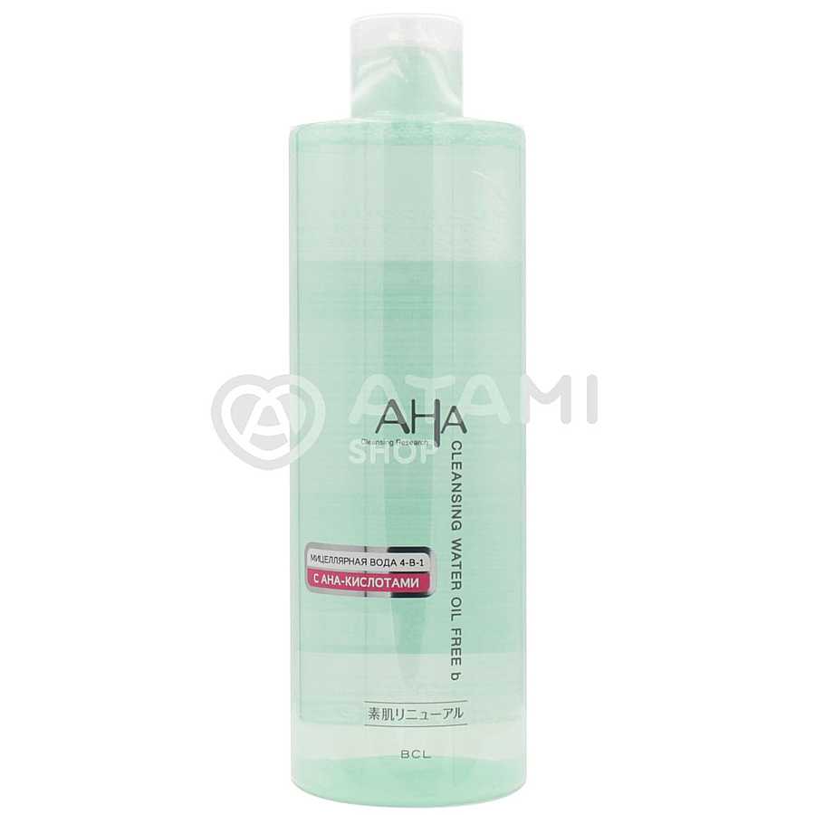 BCL AHA Basic Cleansing Water Oil Free, 400мл. Средство для снятия макияжа с AHA-кислотами