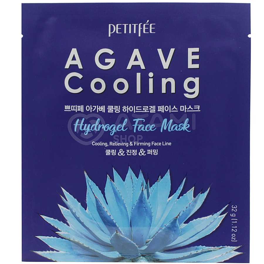PETITFEE Agave Cooling Hydrogel Face Mask, 32гр. Маска для лица гидрогелевая тонизирующая с экстрактом агавы