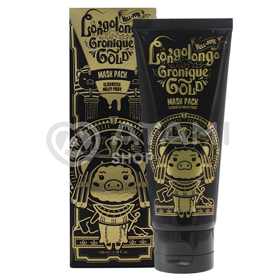 ELIZAVECCA Hell-Pore Longolongo Gronique Gold Mask Pack, 100мл. Маска-пленка для лица с коллоидным золотом и пептидами