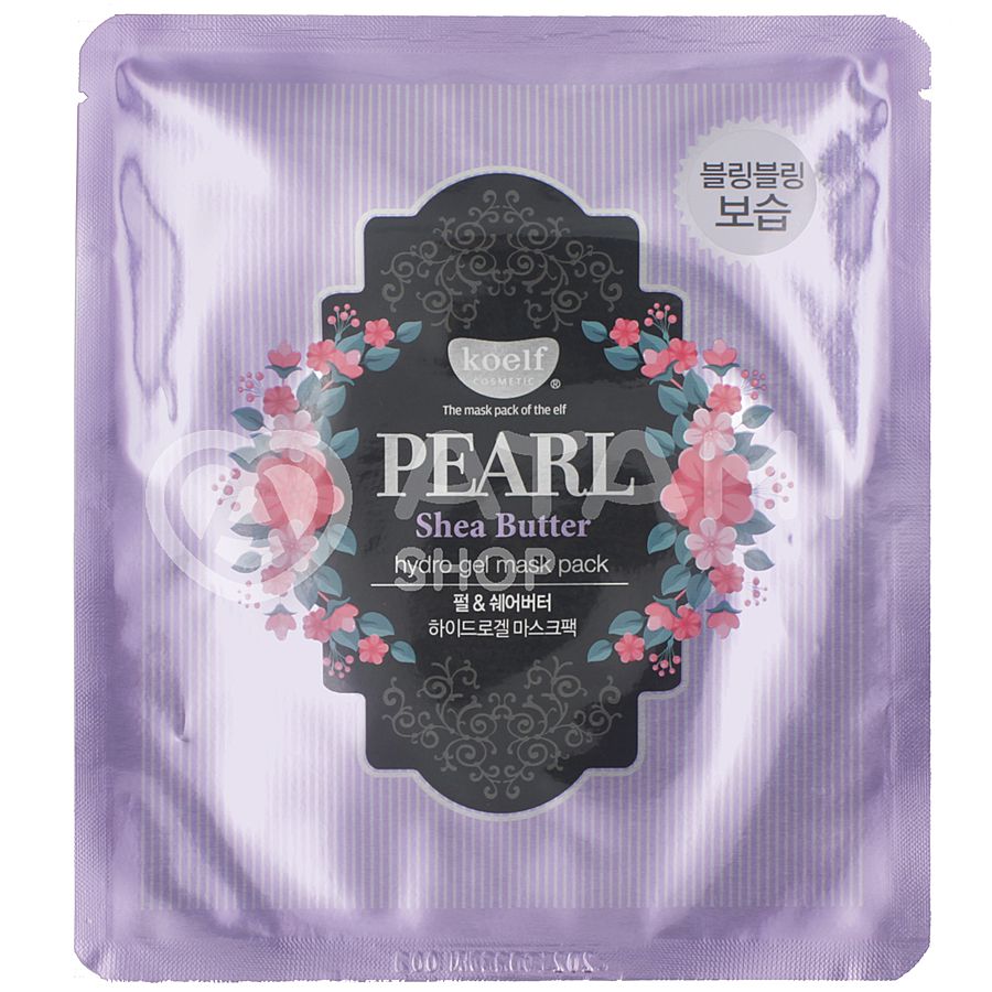 KOELF Pearl & Shea Butter Hydrogel Mask Pack, 30мл. Маска для лица гидрогелевая с маслом ши и жемчужной пудрой