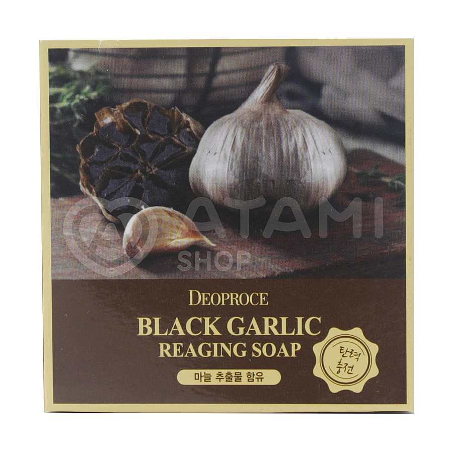 DEOPROCE Black Garlic Reaging Soap, 100гр. Мыло для тела выводящее шлаки и токсины с экстрактом черного чеснока