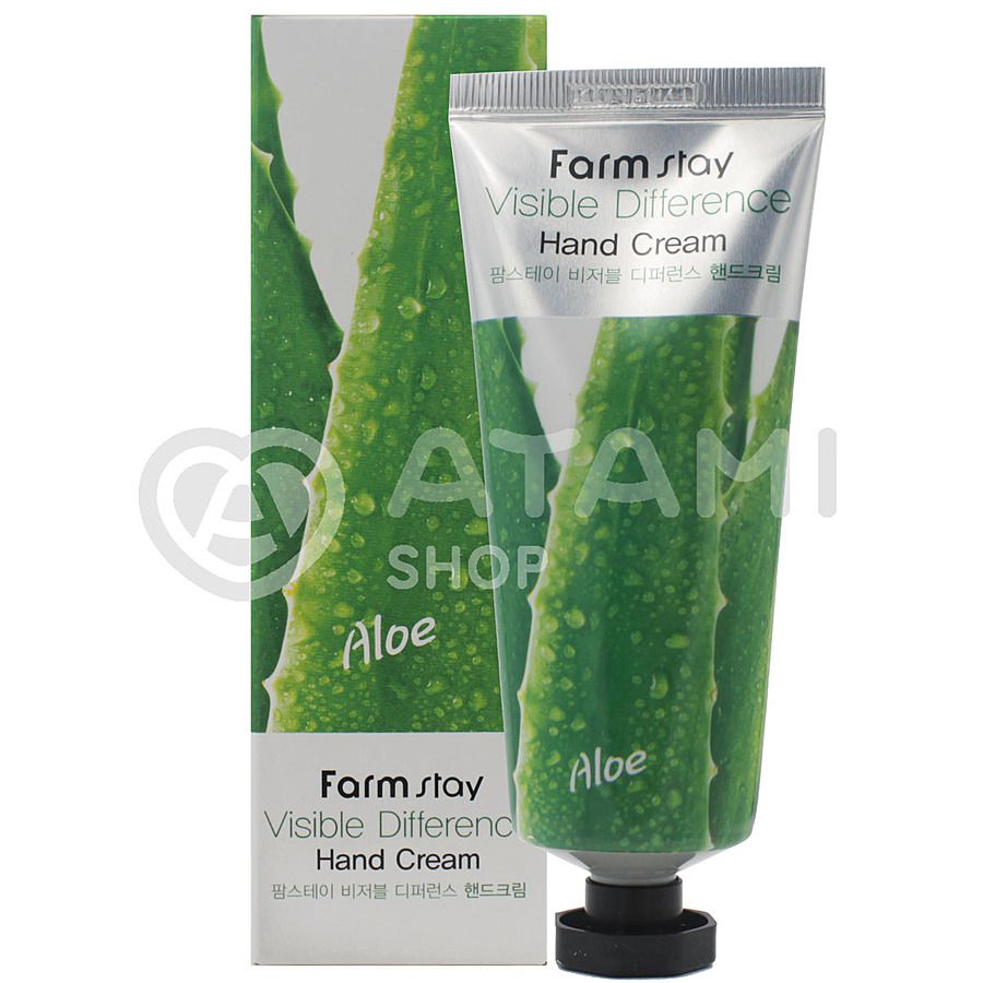 FARMSTAY Visible Difference Aloe Vera Hand Cream, 100мл. FarmStay Крем для рук увлажняющий с экстрактом алоэ