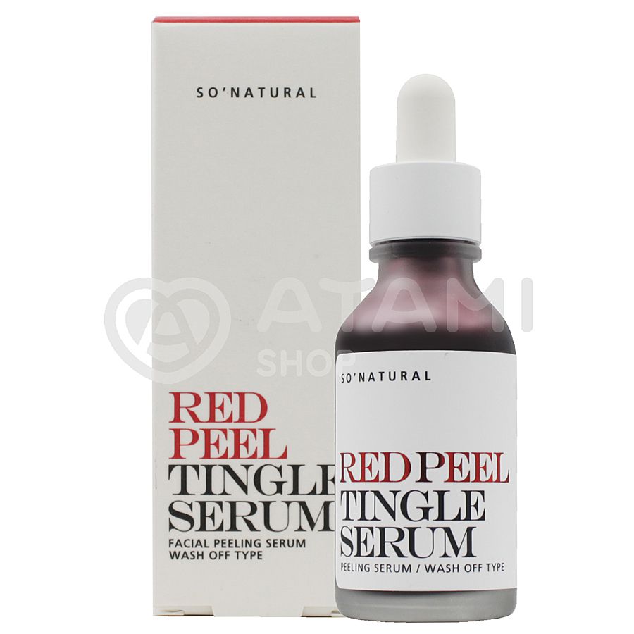 SO NATURAL Red Peel Tingle Serum, 35мл. Сыворотка для лица отшелушивающая на основе гликолевой кислоты