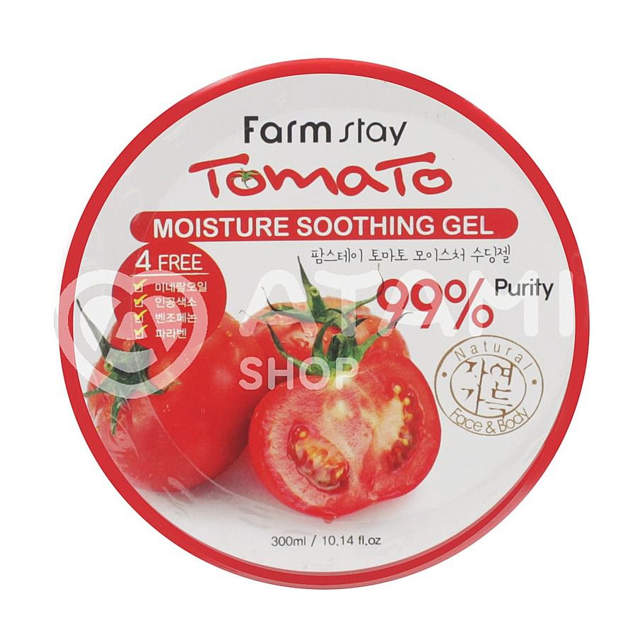 FARMSTAY Tomato Moisture Soothing Gel, 300мл. Многофункицональный гель для лица и тела с экстрактом томата