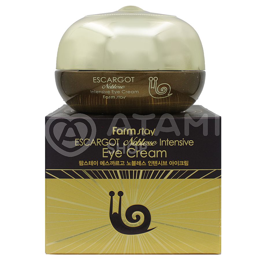 FARMSTAY Escargot Black Snail Premium Eye Cream, 50мл. Крем для глаз осветляющий темные круги с экстрактом черной улитки