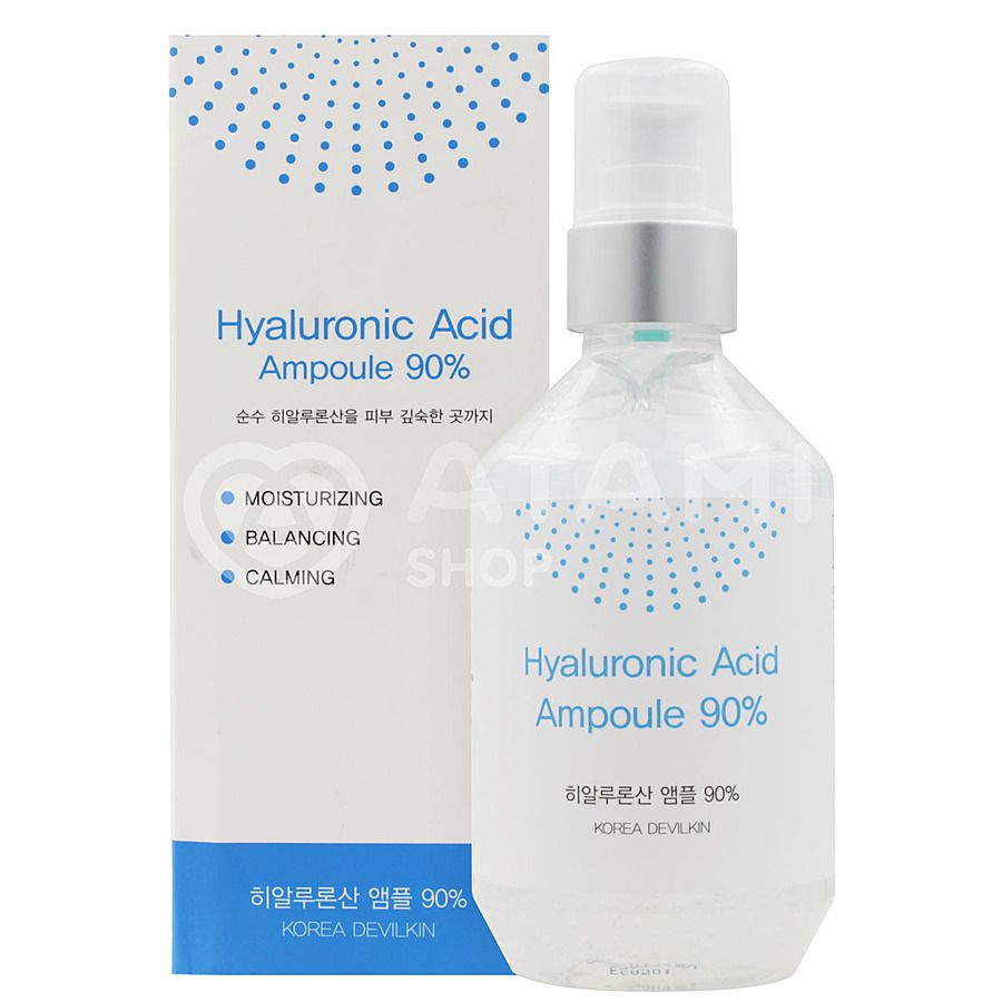 KOREA DEVILKIN Hyaluronic Acid Ampoule, 250мл. Сыворотка для лица с 90% содержанием гиалуроновой кислоты