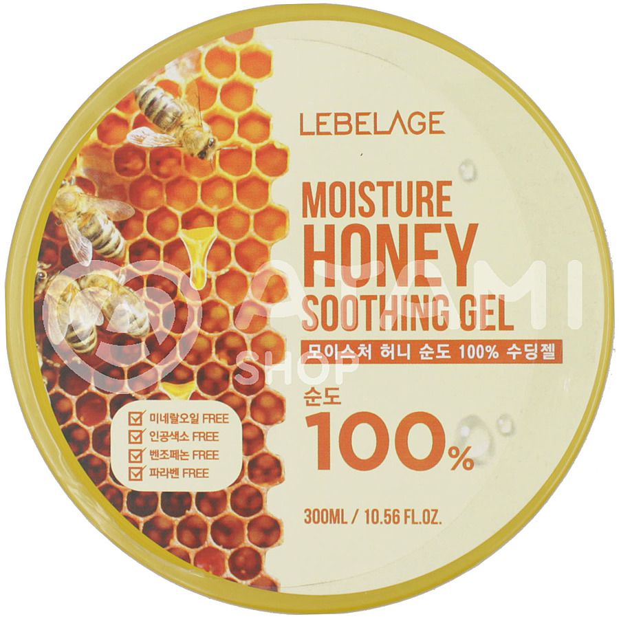 LEBELAGE Moisture Honey 100% Soothing Gel, 300мл. Гель для лица и тела многофункциональный увлажняющий с экстрактом мёда