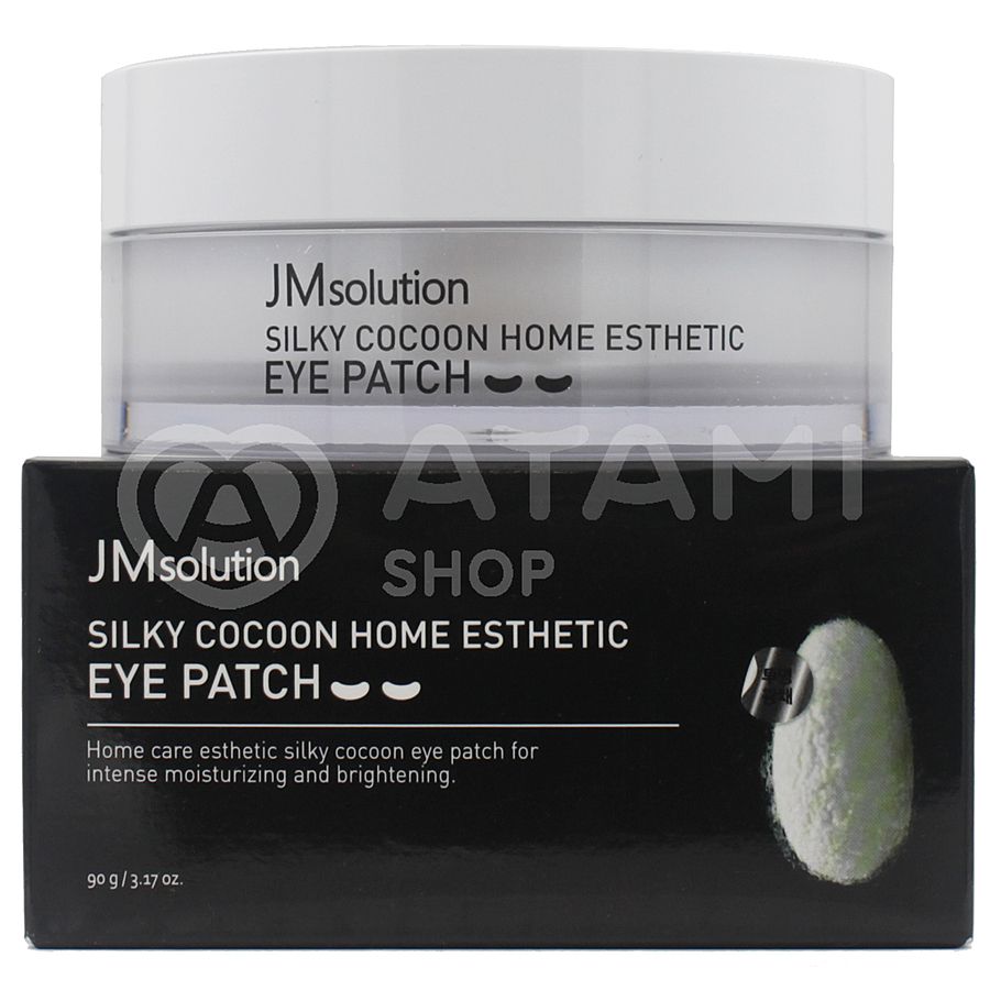 JM SOLUTION Silky Cocoon Home Esthetic Eye Patch, 60шт. Гидрогелевые патчи с коконами шелкопряда и жемчуга