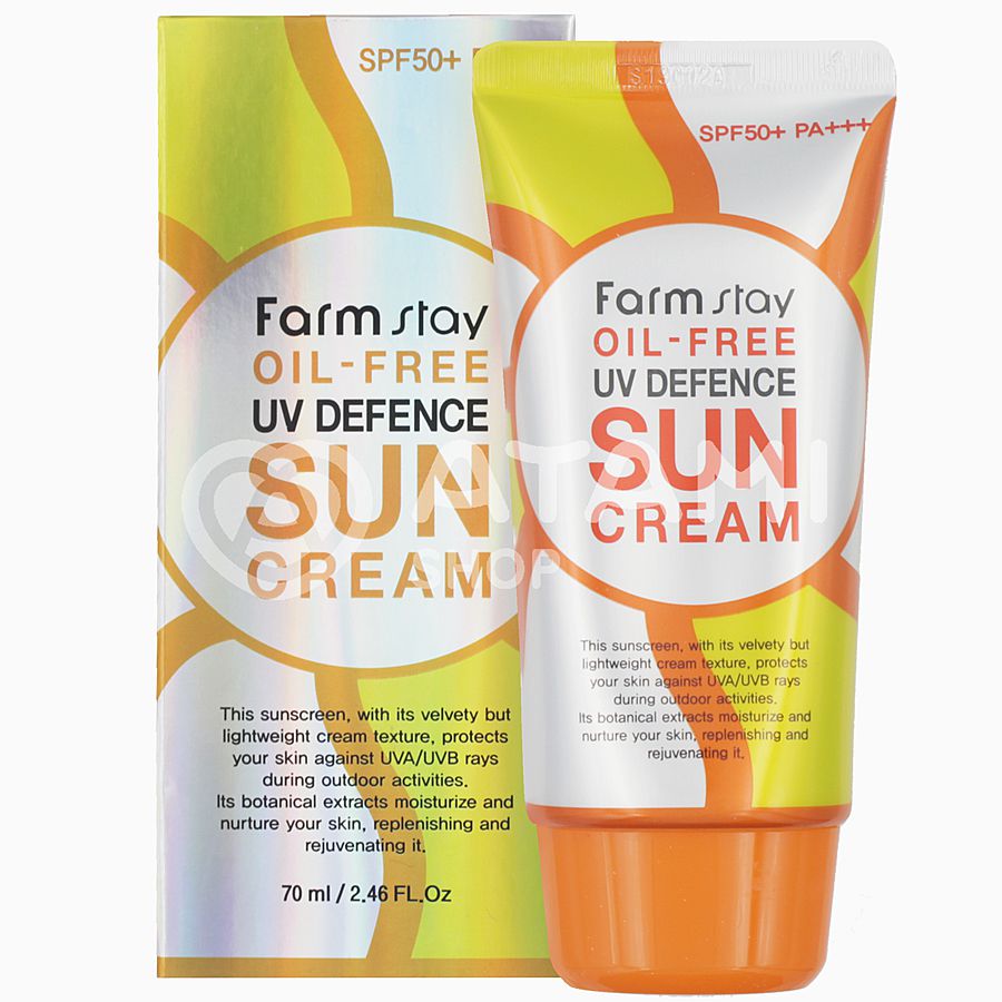 FARMSTAY Oil-Free Uv Defence Sun Cream, 70мл. Крем для лица и тела солнцезащитный SPF50+ PA+++