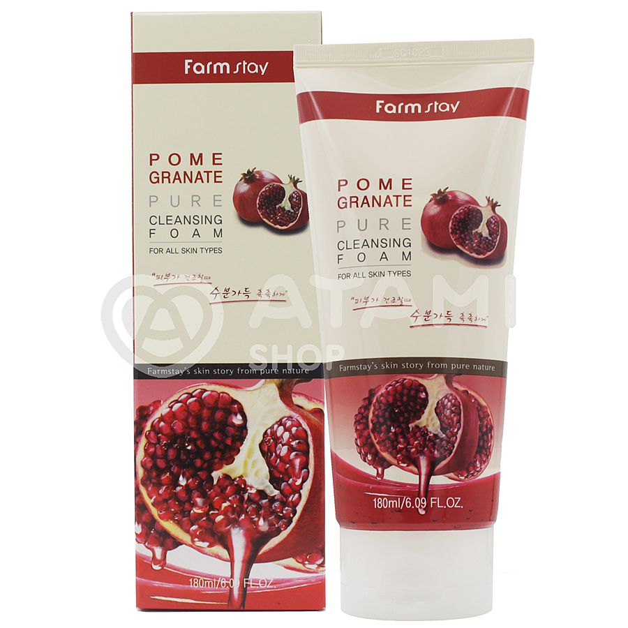 FARMSTAY Pomegranate Pure Cleansing Foam, 180мл. FarmStay Пенка для умывания с экстрактом граната