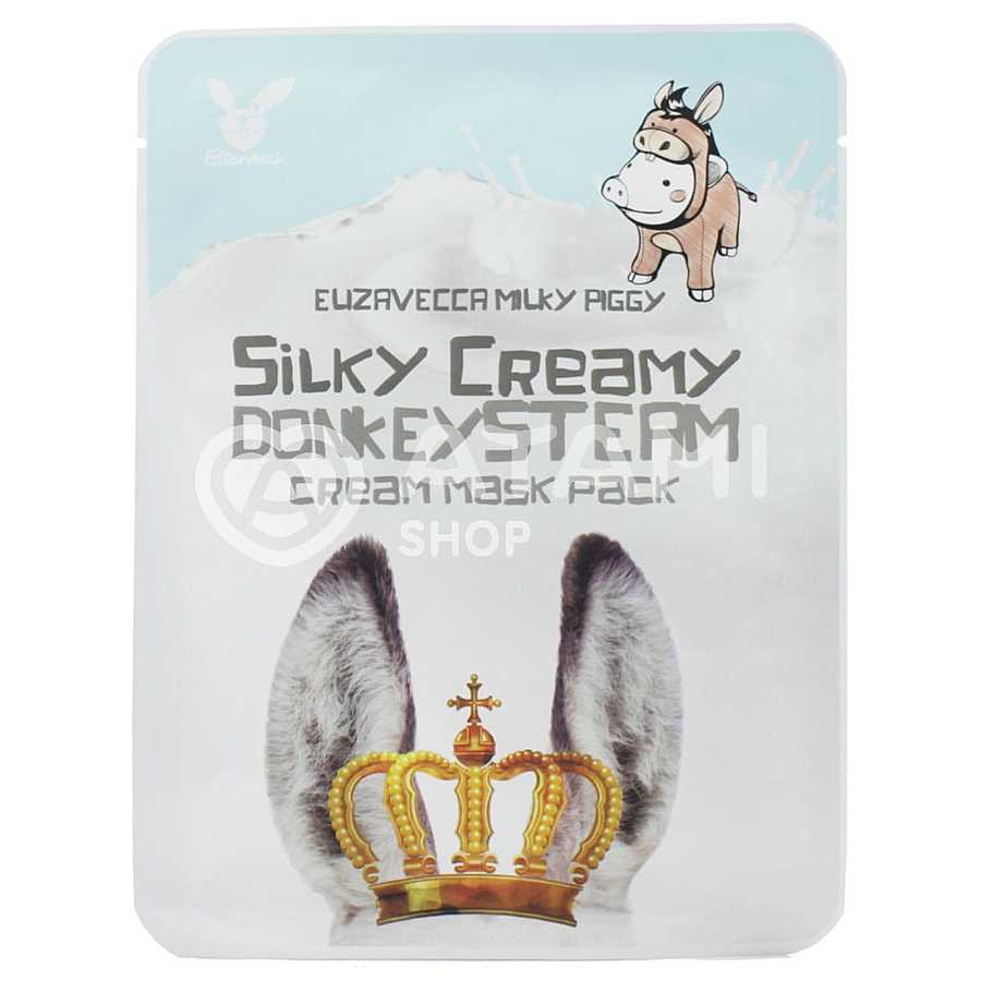 ELIZAVECCA Elizavecca Silky Creamy Donkey Piggi Steam Cream Mask Pack, 25мл. Маска для сухой кожи лица тканевая с паровым кремом