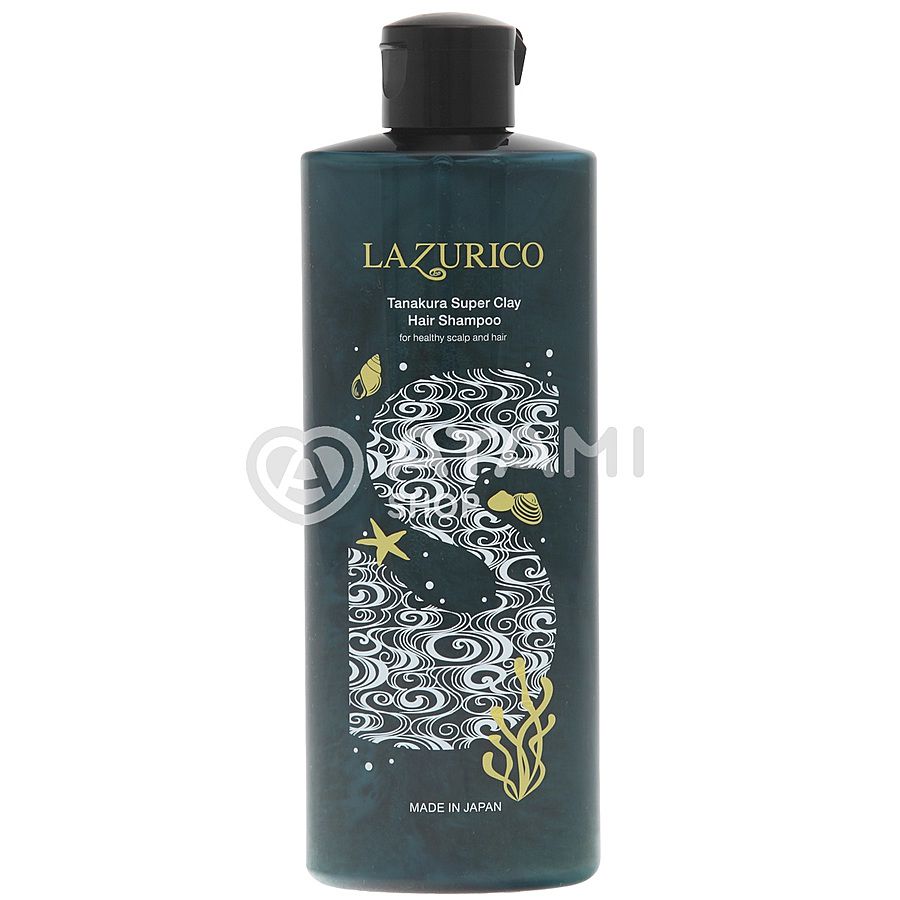 BIGAKU & LAZURIKO Lazurico Tanakura Super Clay Hair Shampoo, 330мл. Шампунь для профилактики выпадения волос укрепляющий с минералами глины танакура