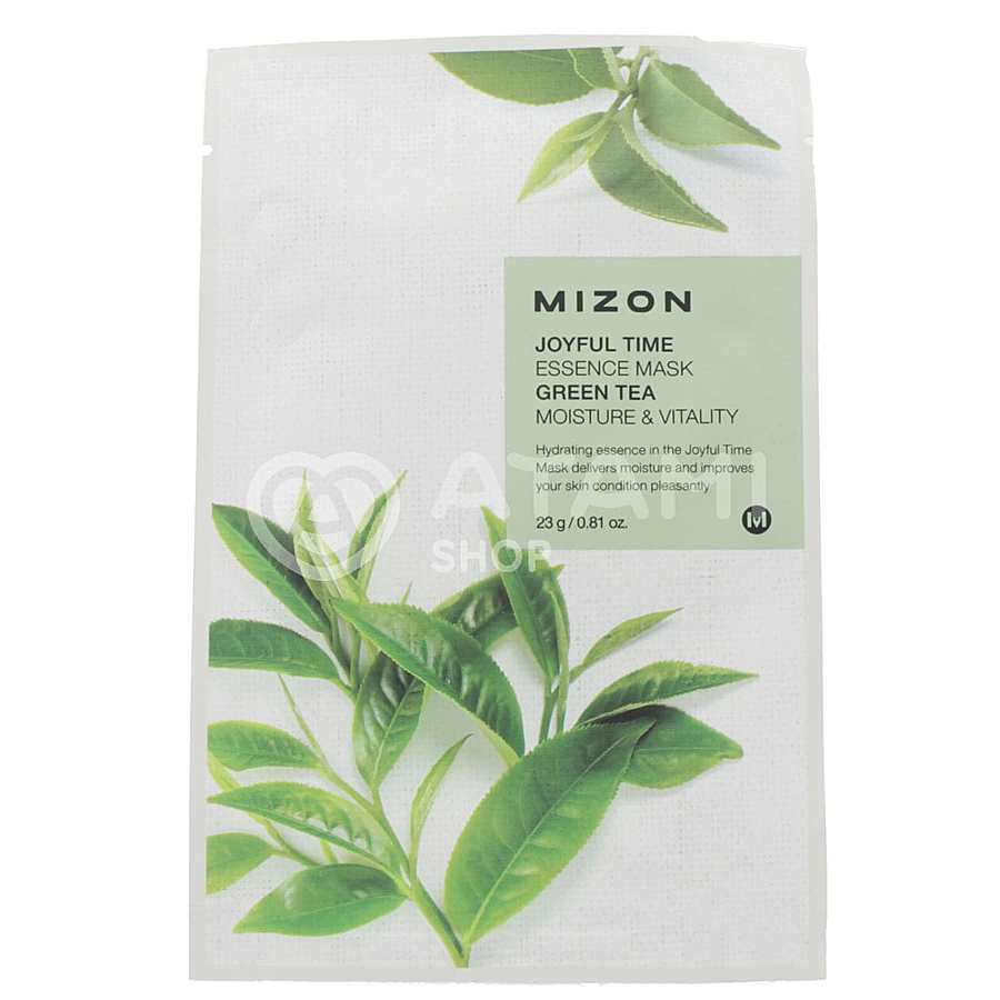 MIZON Joyful Time Essence Mask Green Tea, 23гр. Маска для лица тканевая увлажняющая с экстрактом зелёного чая