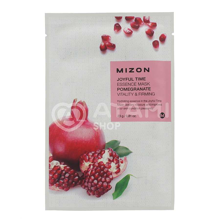MIZON Joyful Time Essence Mask Pomegranate Vitality & Firming, 23гр. Маска для лица тканевая увлажняющая с экстрактом гранатового сока