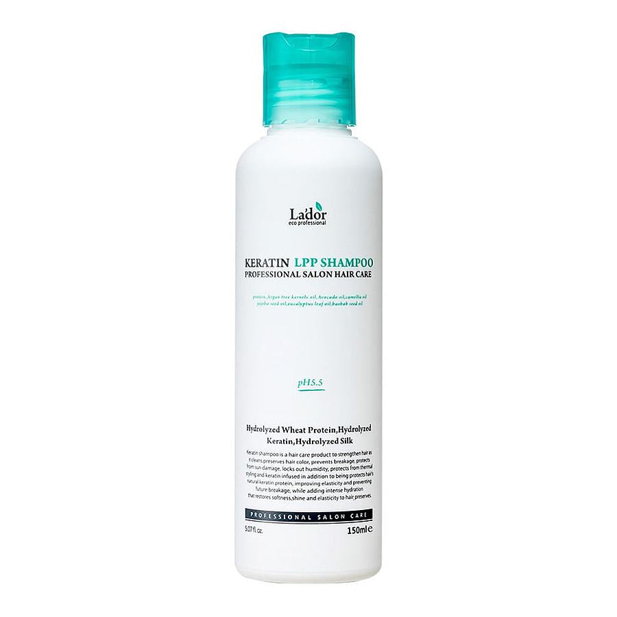 LA'DOR Professional Salon Hair Care Keratin LPP Shampoo, 150мл. Шампунь для волос беcсульфатный восстанавливающий с кератином