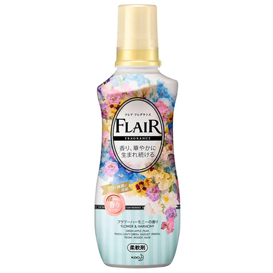 KAO Flair Fragrance Flower Harmony, 520мл. Кондиционер для белья смягчающий с ароматом цветочной гармонии