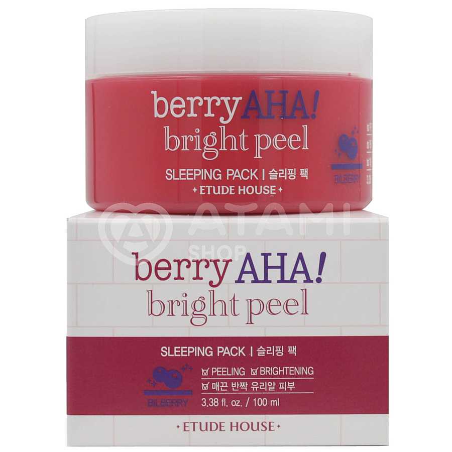 ETUDE Berry AHA Bright Peel Sleeping Pack Маска для лица ночная с фруктовыми кислотами