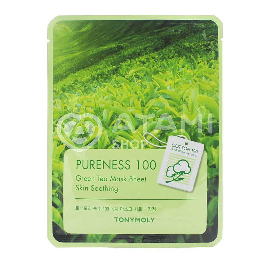 TONY MOLY Pureness 100 Green Tea Mask Sheet Маска для лица успокаивающая с экстрактом зеленого чая