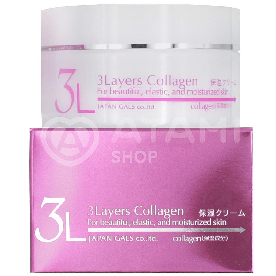 JAPAN GALS 3 Layers Collagen Cream Крем для лица увлажняющий с коллагеном