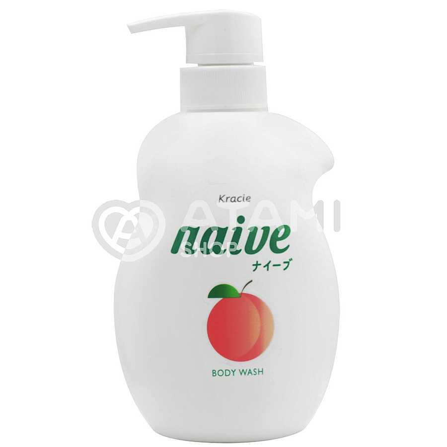 KRACIE Naive Body Wash, 530мл. Kracie Мыло жидкое для тела с экстрактом листьев персикового дерева, с ароматом сочного персика