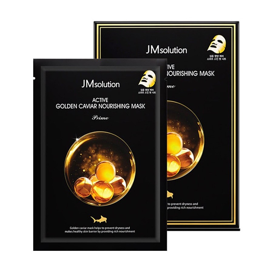 JM SOLUTION Active Golden Caviar Nourishing Mask, 30мл. JMsolution Маска для лица тканевая ультратонкая с золотом и икрой