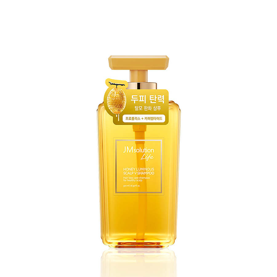 JM SOLUTION Solution Honey Luminous Scalp V Shampoo, 550мл. Шампунь для роста волос с экстрактом мёда