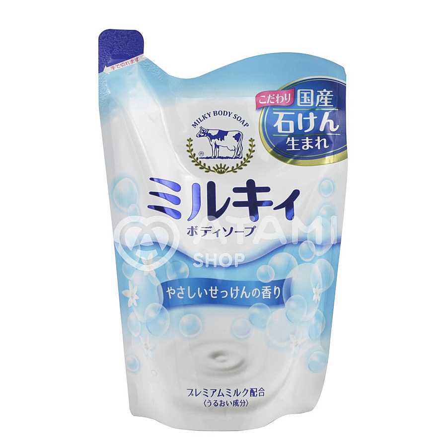 COW Milky Body Soap, сменная упаковка, 400мл Мыло для тела очищающее с аминокислотами шелка и ароматом белых цветов