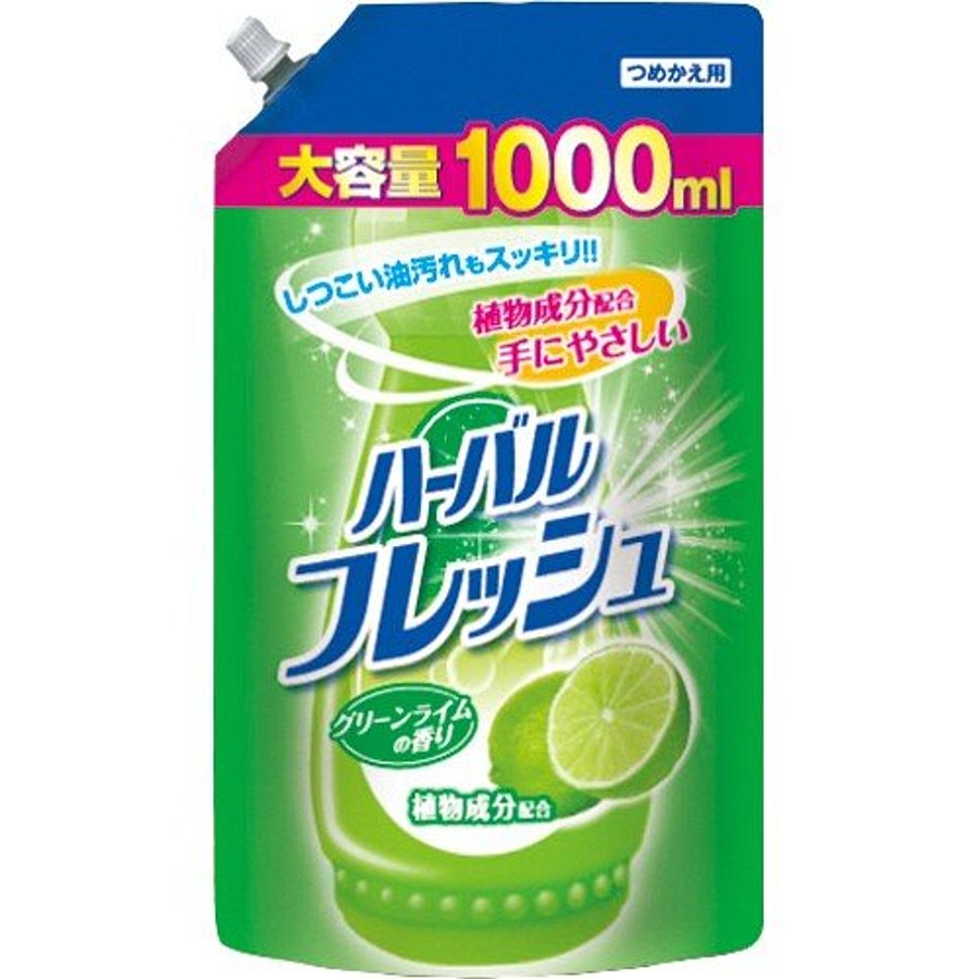 MITSUEI Herbal Fresh Lime, 1000мл. Средство для мытья посуды овощей и фруктов концентрированное с ароматом лайма, сменный блок