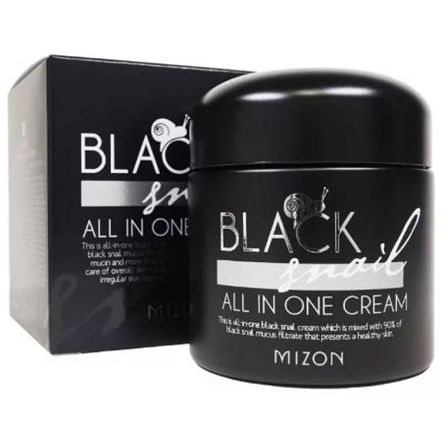 MIZON Black Snail All In One Cream, 75мл. Крем для лица антивозрастной с экстрактом чёрной улитки