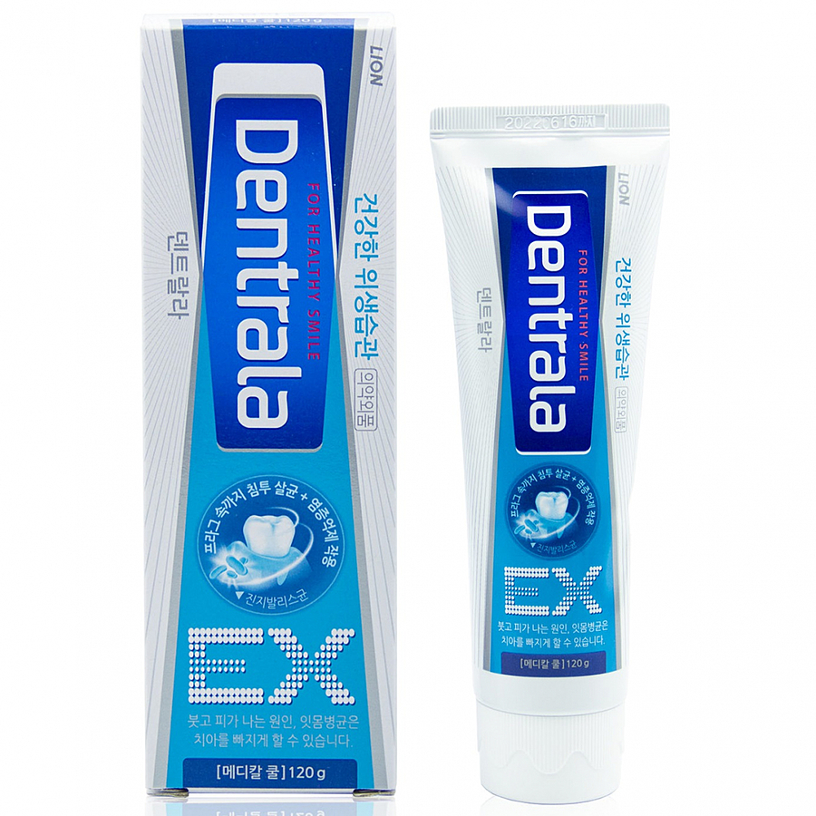 CJ Lion Dentrala EX Medical Cool, 120гр. Паста зубная для деликатного ухода за полостью рта с лечебными травами